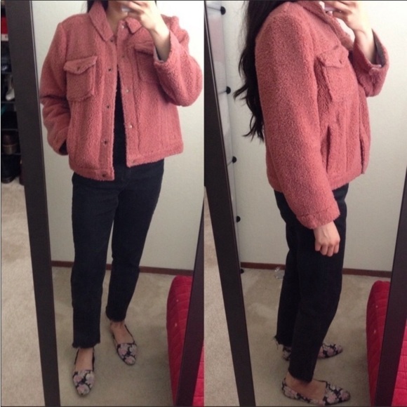 Lou & Grey Warm & Fuzzy Pink Teddy Jacket - Picture 9 of 9